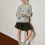 Playful Sketch Embroidered Sweatshirt - SHICCACHE