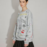 Playful Sketch Embroidered Sweatshirt - SHICCACHE