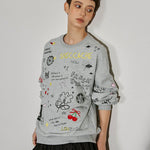 Playful Sketch Embroidered Sweatshirt - SHICCACHE