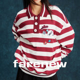Playful Stripes Polo Sweatshirt - SHICCACHE