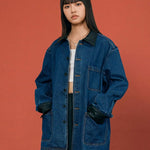 PU - Collar Denim Jacket - SHICCACHE