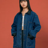 PU - Collar Denim Jacket - SHICCACHE
