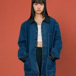 PU - Collar Denim Jacket - SHICCACHE
