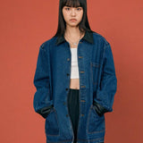 PU - Collar Denim Jacket - SHICCACHE
