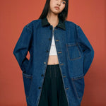 PU - Collar Denim Jacket - SHICCACHE