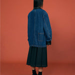 PU - Collar Denim Jacket - SHICCACHE