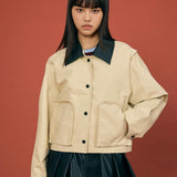 PU Lapel Short Jacket - SHICCACHE