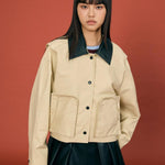 PU Lapel Short Jacket - SHICCACHE