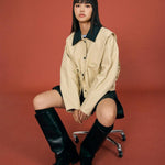 PU Lapel Short Jacket - SHICCACHE