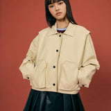 PU Lapel Short Jacket - SHICCACHE