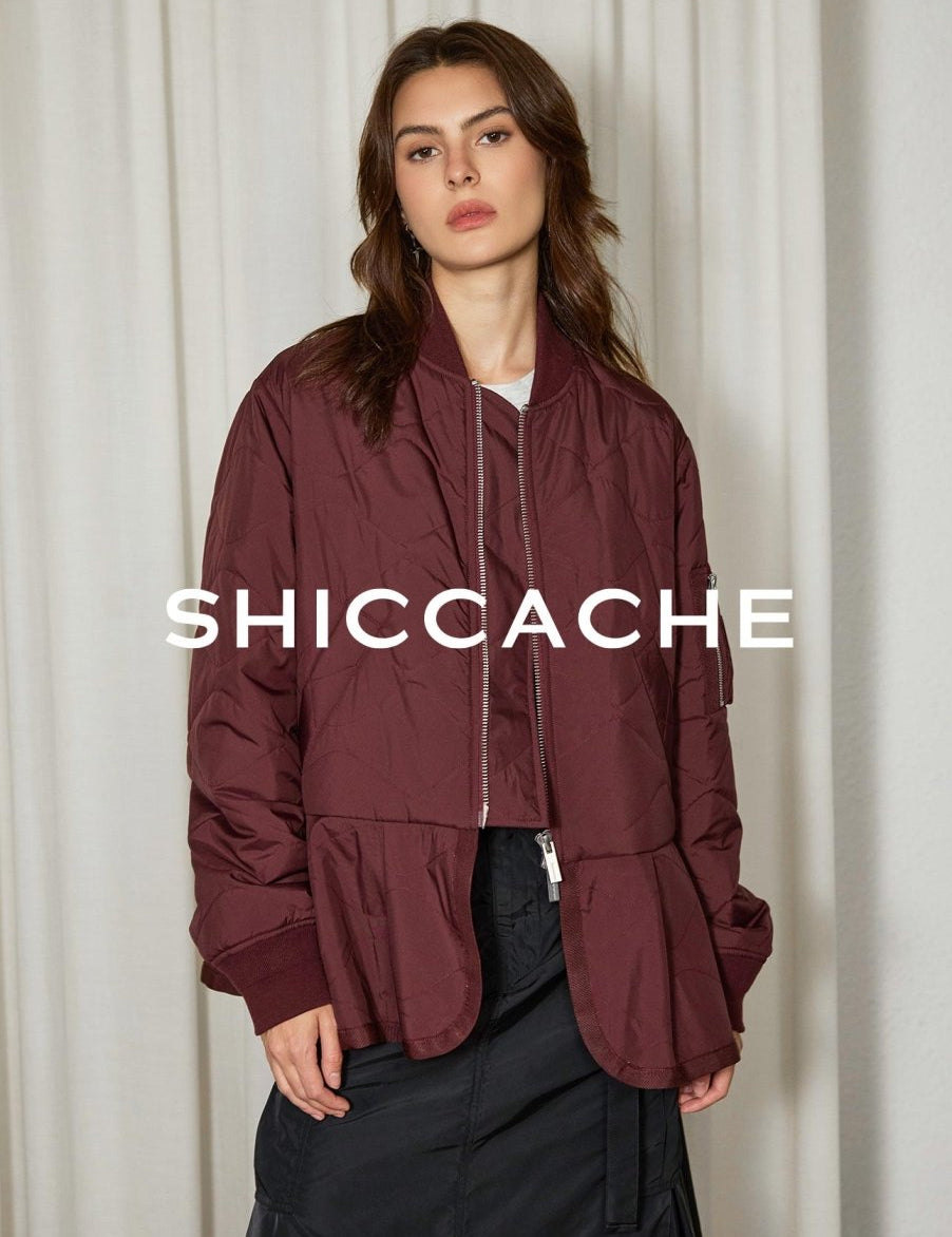Quilted Wine Red Jacket - SHICCACHE