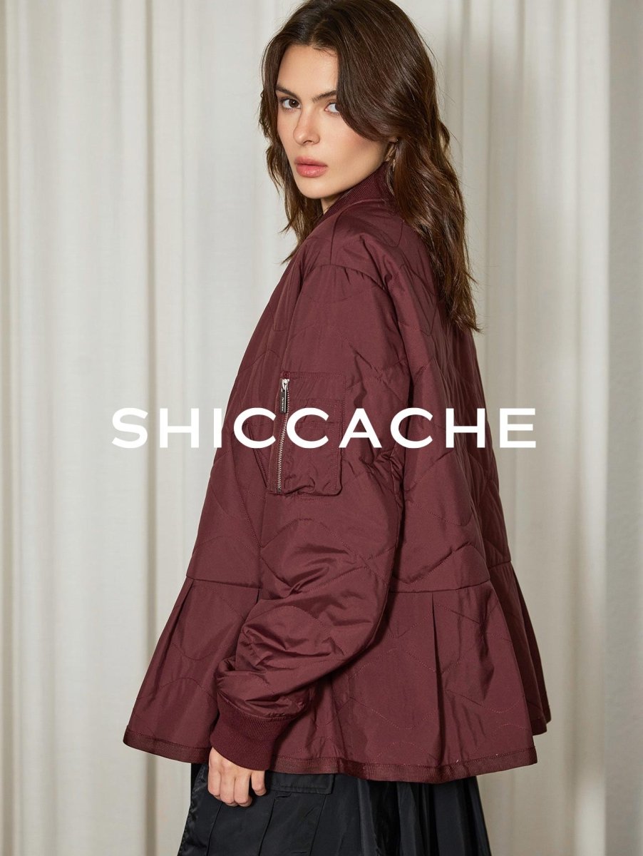 Quilted Wine Red Jacket - SHICCACHE