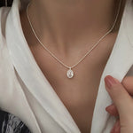 Radiant Oval Zircon Necklace - SHICCACHE