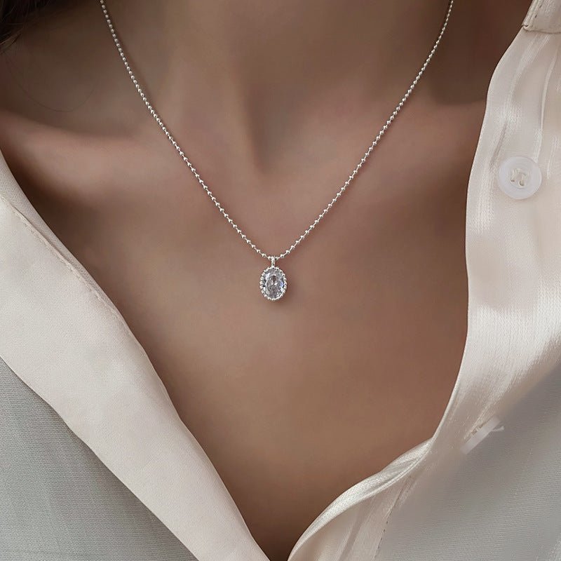 Radiant Oval Zircon Necklace - SHICCACHE