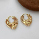 Radiant Sunburst Gold Hoop Earrings - SHICCACHE