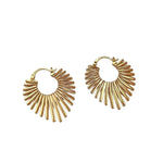 Radiant Sunburst Gold Hoop Earrings - SHICCACHE