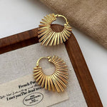 Radiant Sunburst Gold Hoop Earrings - SHICCACHE