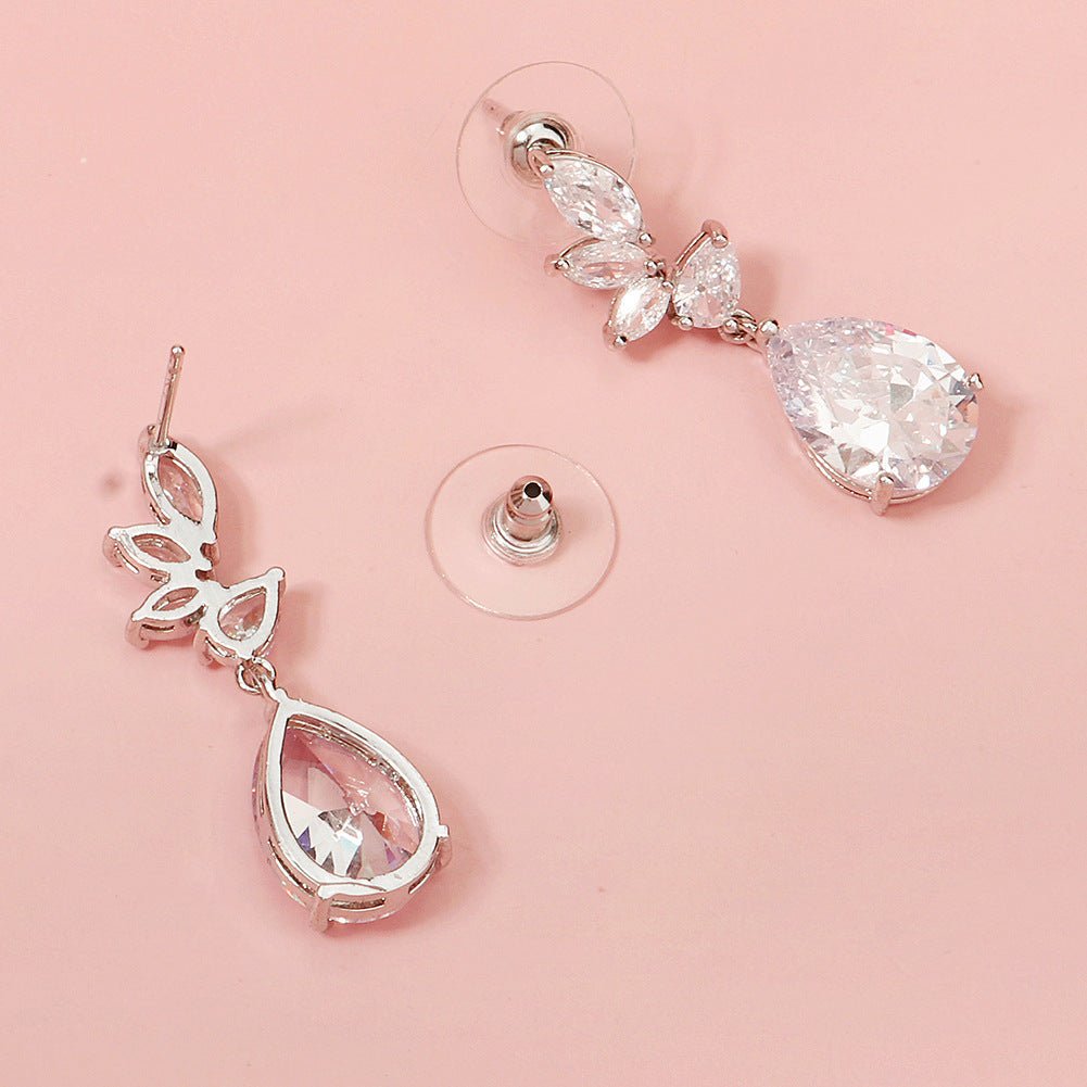 Radiant Teardrop Zircon Earrings - SHICCACHE