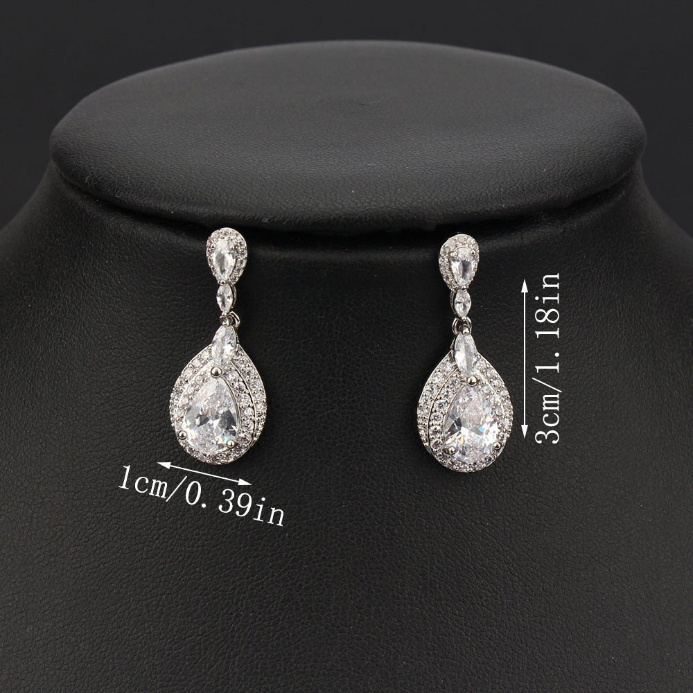 Radiant Teardrop Zircon Earrings - SHICCACHE