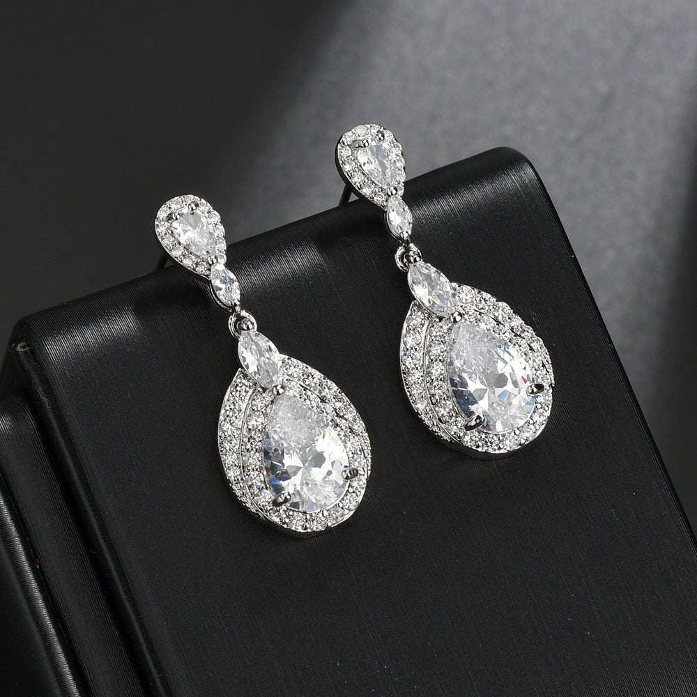Radiant Teardrop Zircon Earrings - SHICCACHE