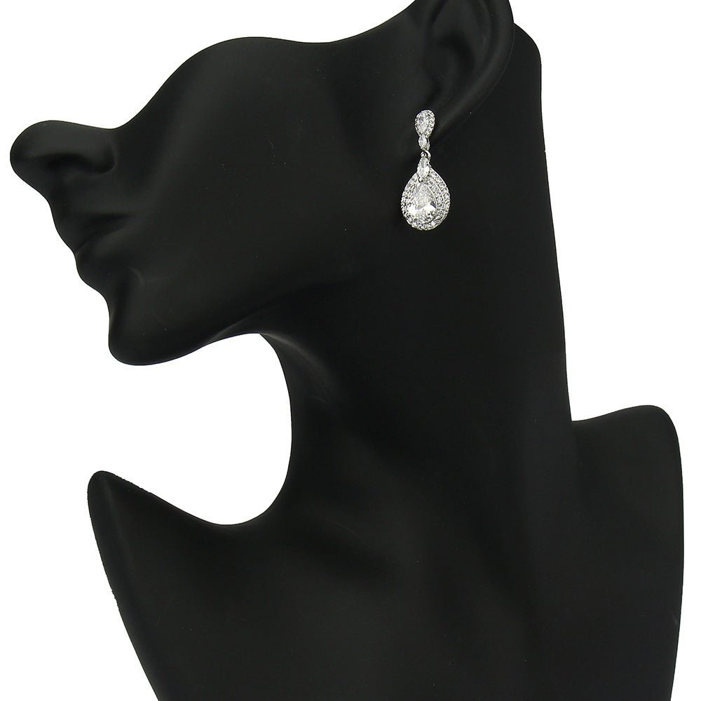 Radiant Teardrop Zircon Earrings - SHICCACHE