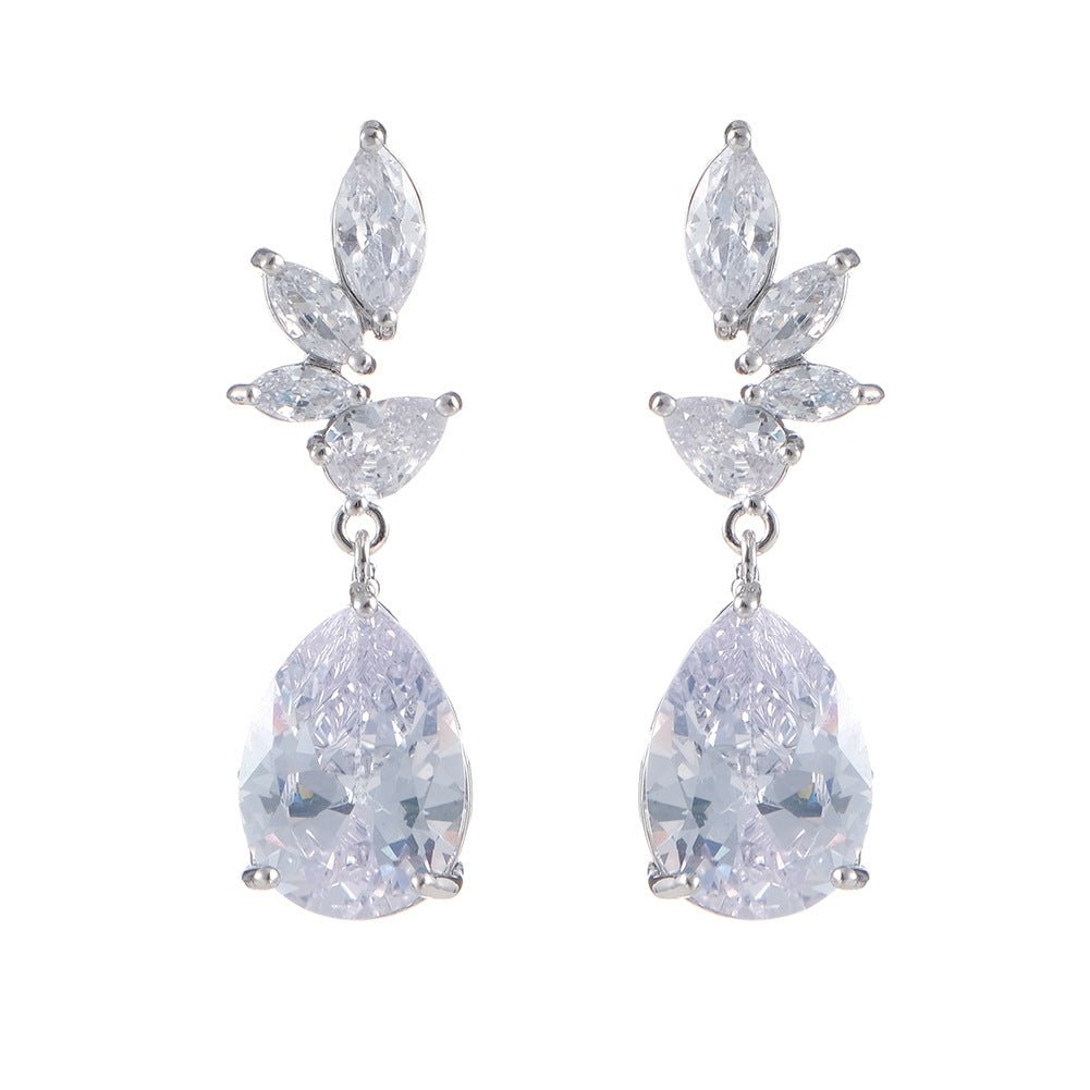 Radiant Teardrop Zircon Earrings - SHICCACHE
