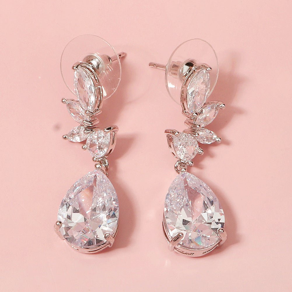 Radiant Teardrop Zircon Earrings - SHICCACHE
