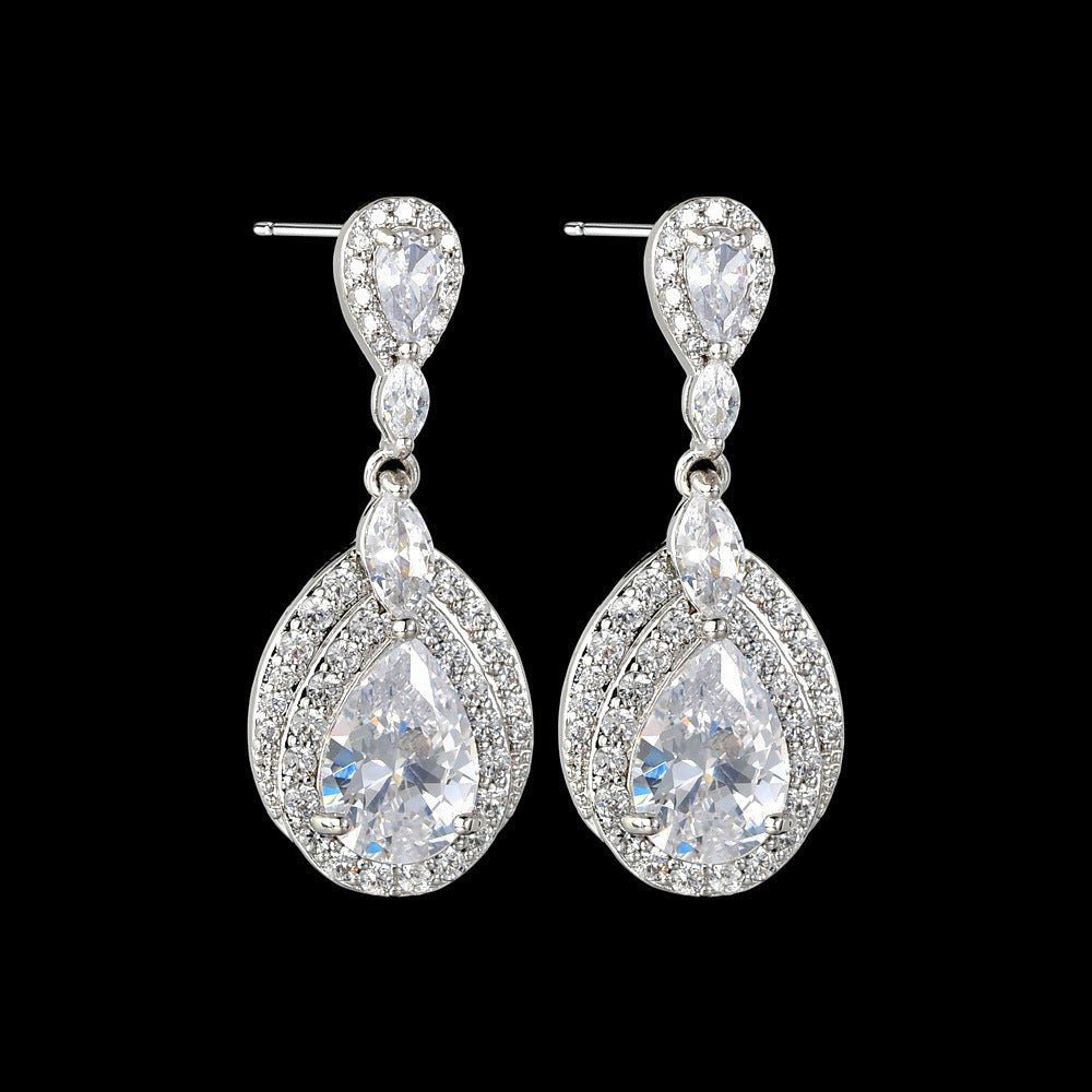 Radiant Teardrop Zircon Earrings - SHICCACHE