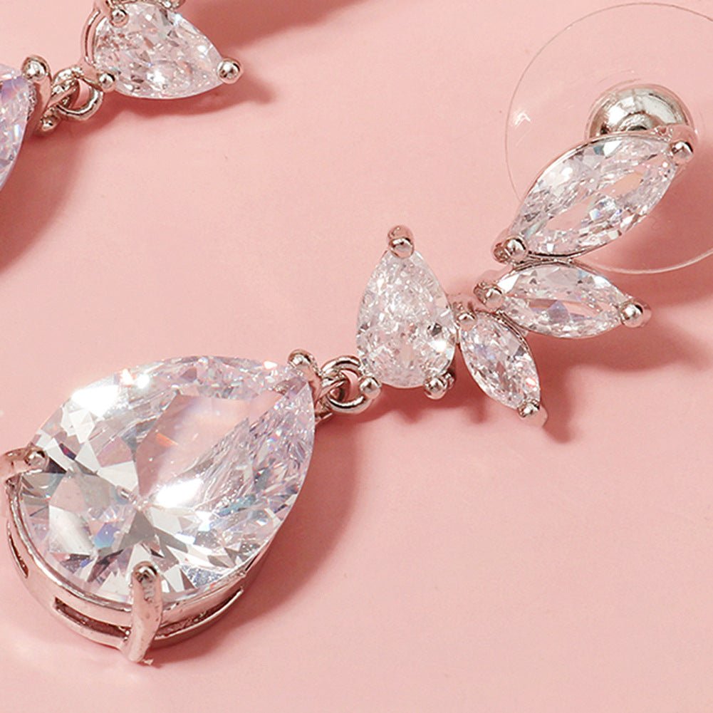 Radiant Teardrop Zircon Earrings - SHICCACHE
