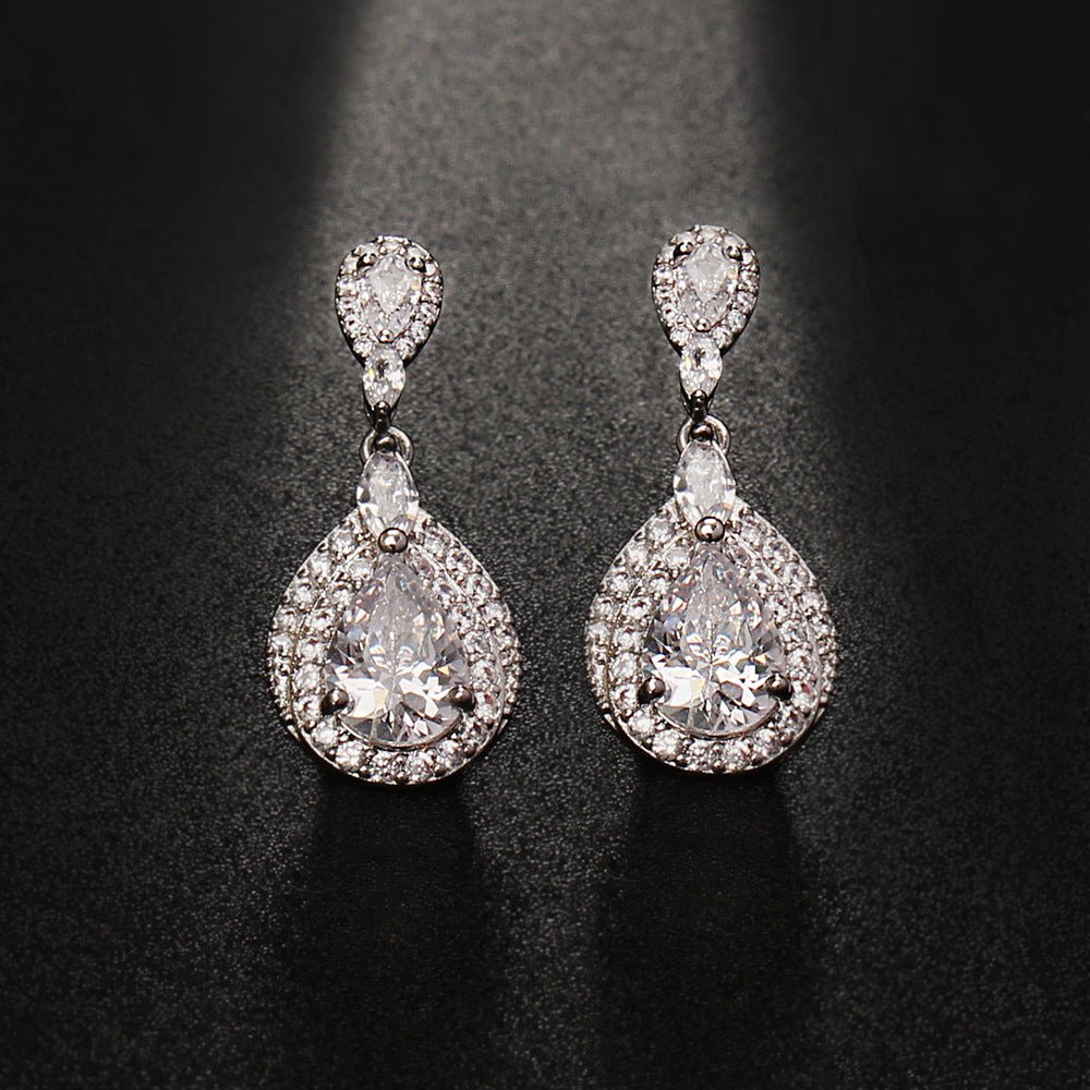 Radiant Teardrop Zircon Earrings - SHICCACHE