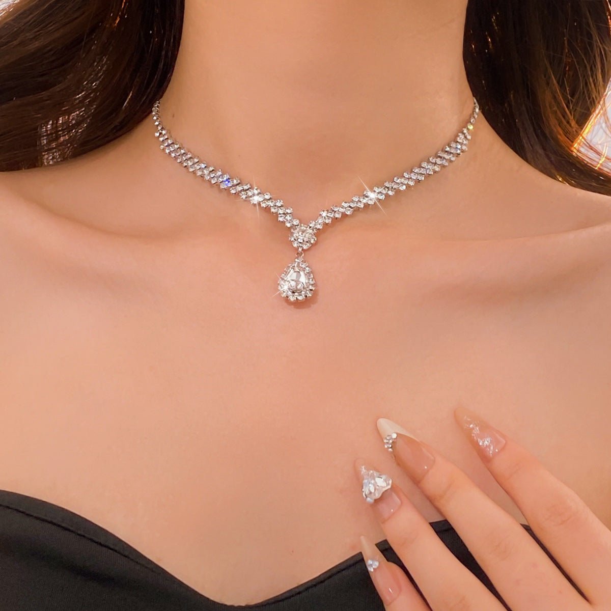 Radiant Teardrop Zircon Necklace - SHICCACHE