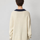 Relaxed Sophistication – Waffle Knit V - Neck Pullover - SHICCACHE
