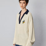 Relaxed Sophistication – Waffle Knit V - Neck Pullover - SHICCACHE