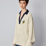 Relaxed Sophistication – Waffle Knit V - Neck Pullover - SHICCACHE