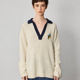 Relaxed Sophistication – Waffle Knit V - Neck Pullover - SHICCACHE