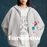 Retro Patch Zip Hoodie - SHICCACHE