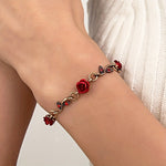 Rose Bloom Charm Bracelet - SHICCACHE