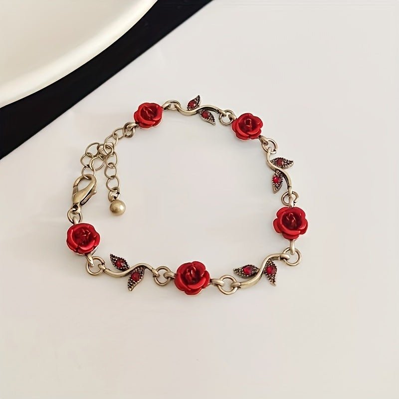 Rose Bloom Charm Bracelet - SHICCACHE