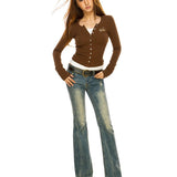 Snatched Fit Button - Up Crop Top - SHICCACHE