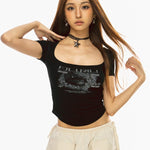 Spider Web Graphic Baby Tee - SHICCACHE
