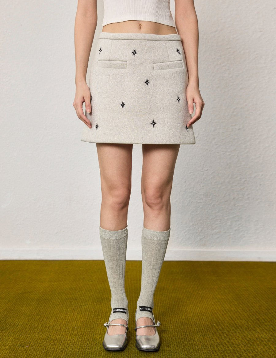 Star embroidered skirt - SHICCACHE