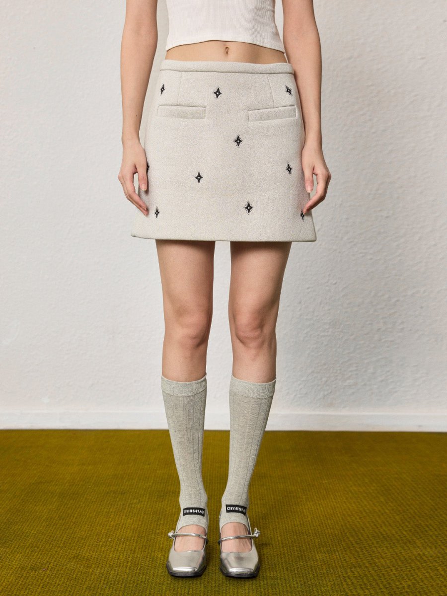 Star embroidered skirt - SHICCACHE