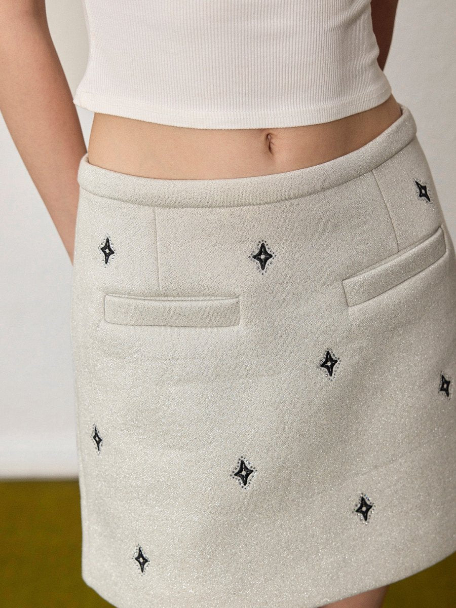 Star embroidered skirt - SHICCACHE