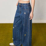 Starry Denim Wide - Leg Jeans - SHICCACHE