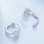 Sterling Heart Zircon Huggie Earrings - SHICCACHE