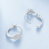 Sterling Heart Zircon Huggie Earrings - SHICCACHE