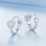 Sterling Heart Zircon Huggie Earrings - SHICCACHE