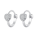 Sterling Heart Zircon Huggie Earrings - SHICCACHE
