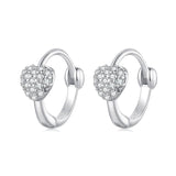 Sterling Heart Zircon Huggie Earrings - SHICCACHE