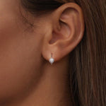 Sterling Heart Zircon Huggie Earrings - SHICCACHE